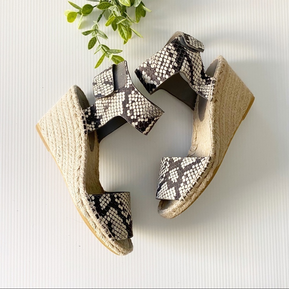 VINCE-Sophie Python-Print Leather Espadrille Wedge